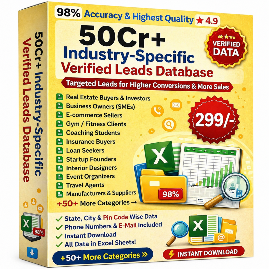 50Cr+ Industry-Specific Verified Leads Database